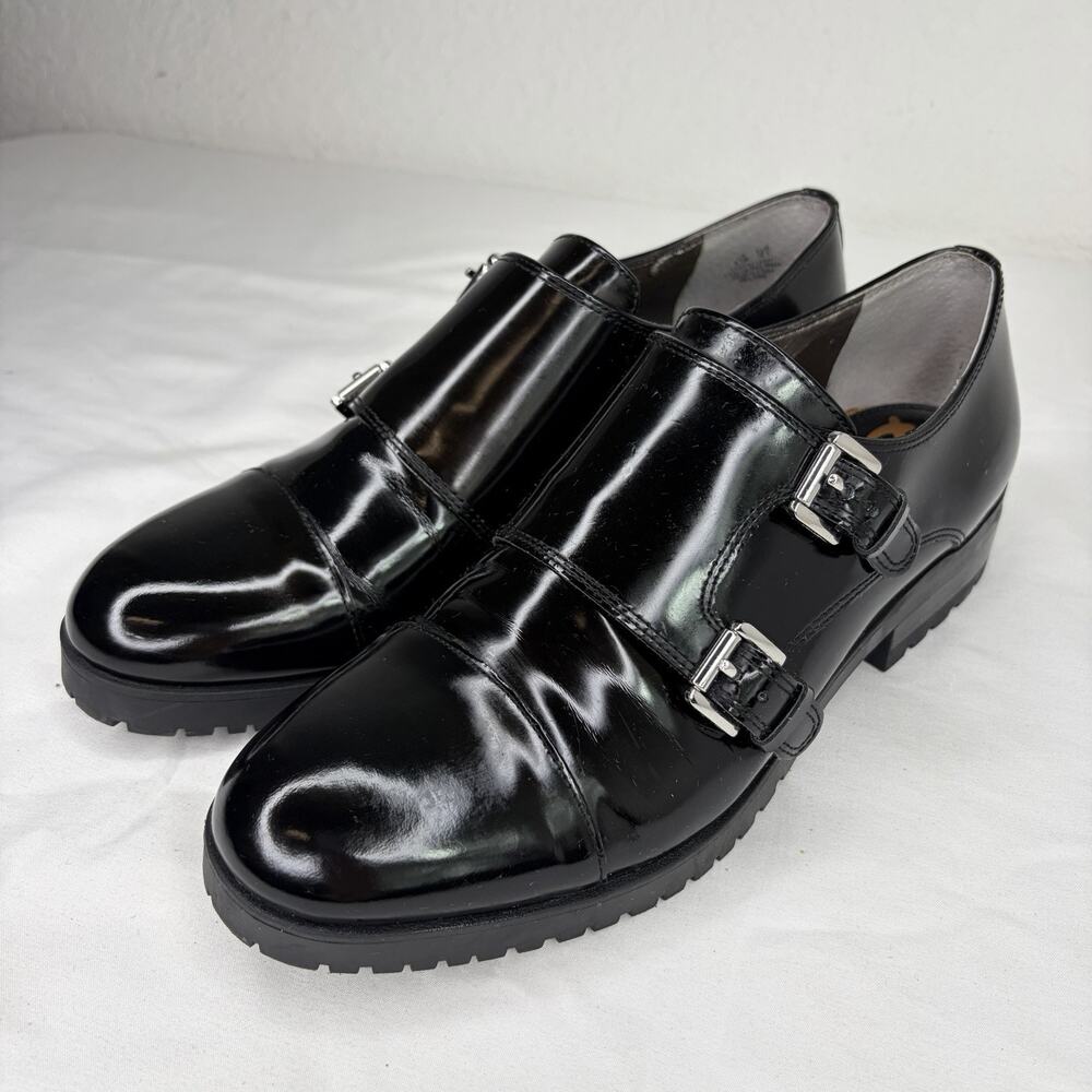 Sam Edelman Melanie Double monk-strap Oxfords Shoes Size 8.5, leather upper